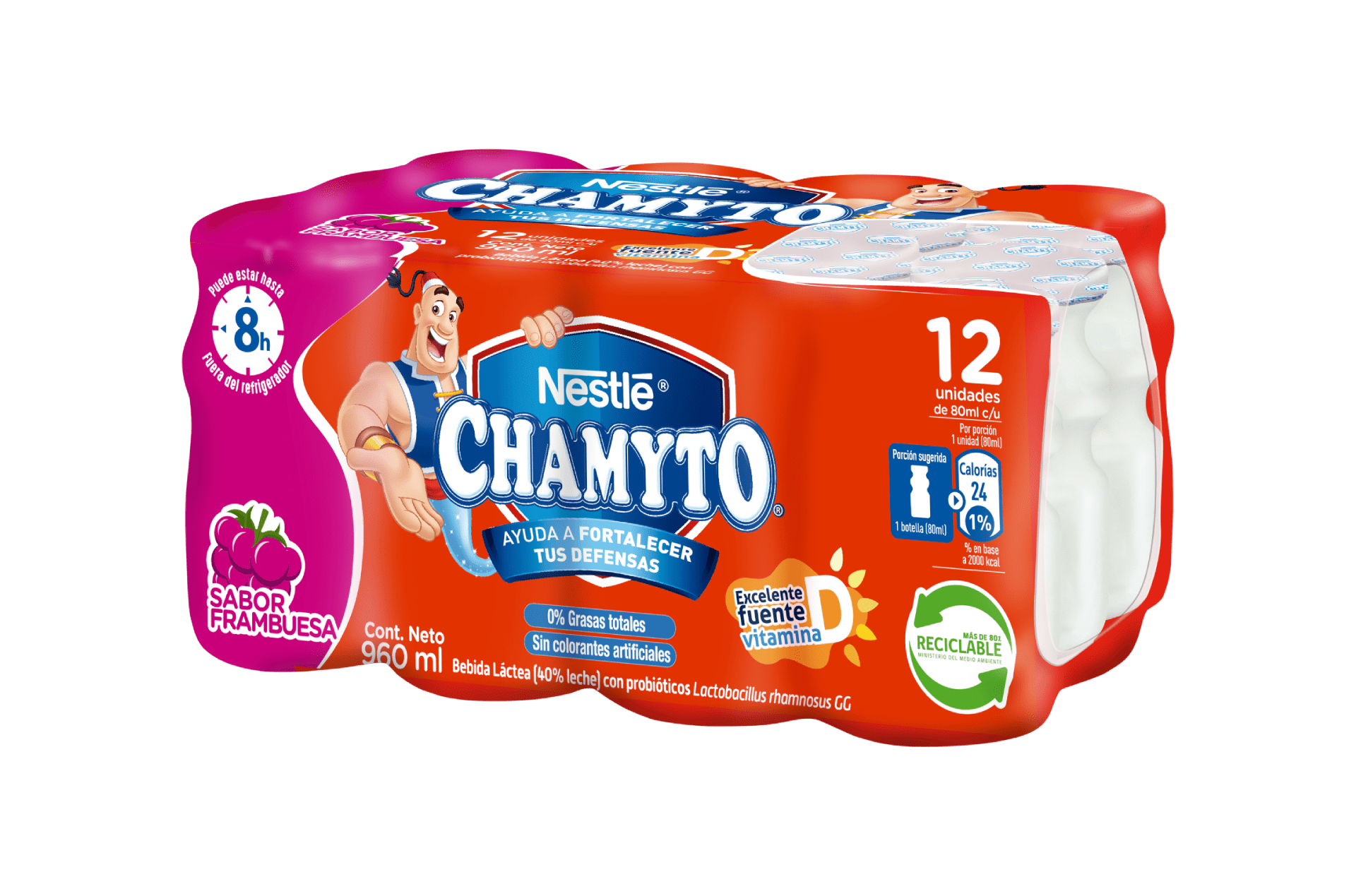 CHAMYTO® Bebida Láctea Frambuesa Multipack 12 unidades