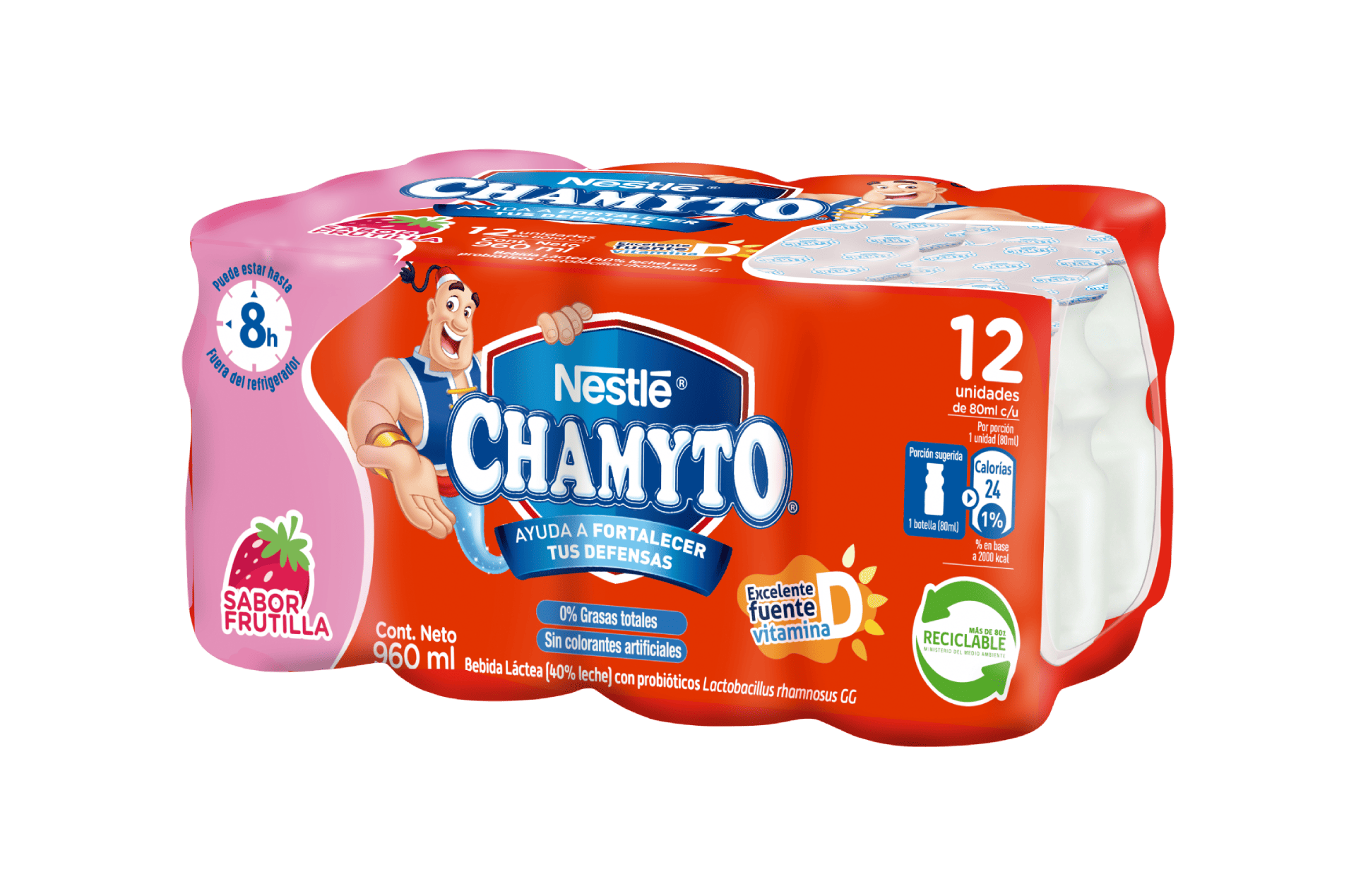 CHAMYTO® Bebida Láctea Frutilla Multipack 12 unidades