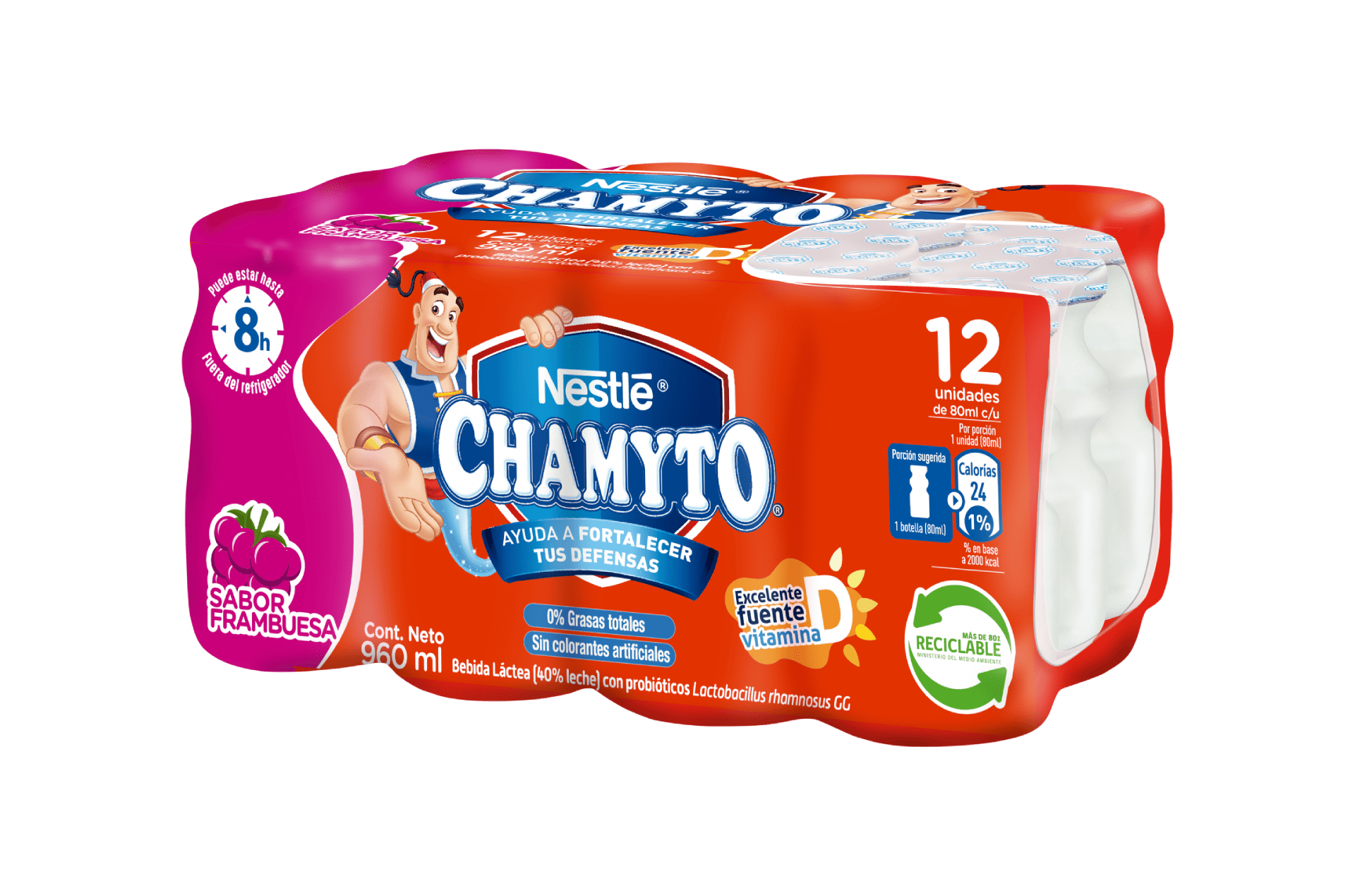 CHAMYTO® Bebida Láctea Frambuesa Multipack 12 unidades