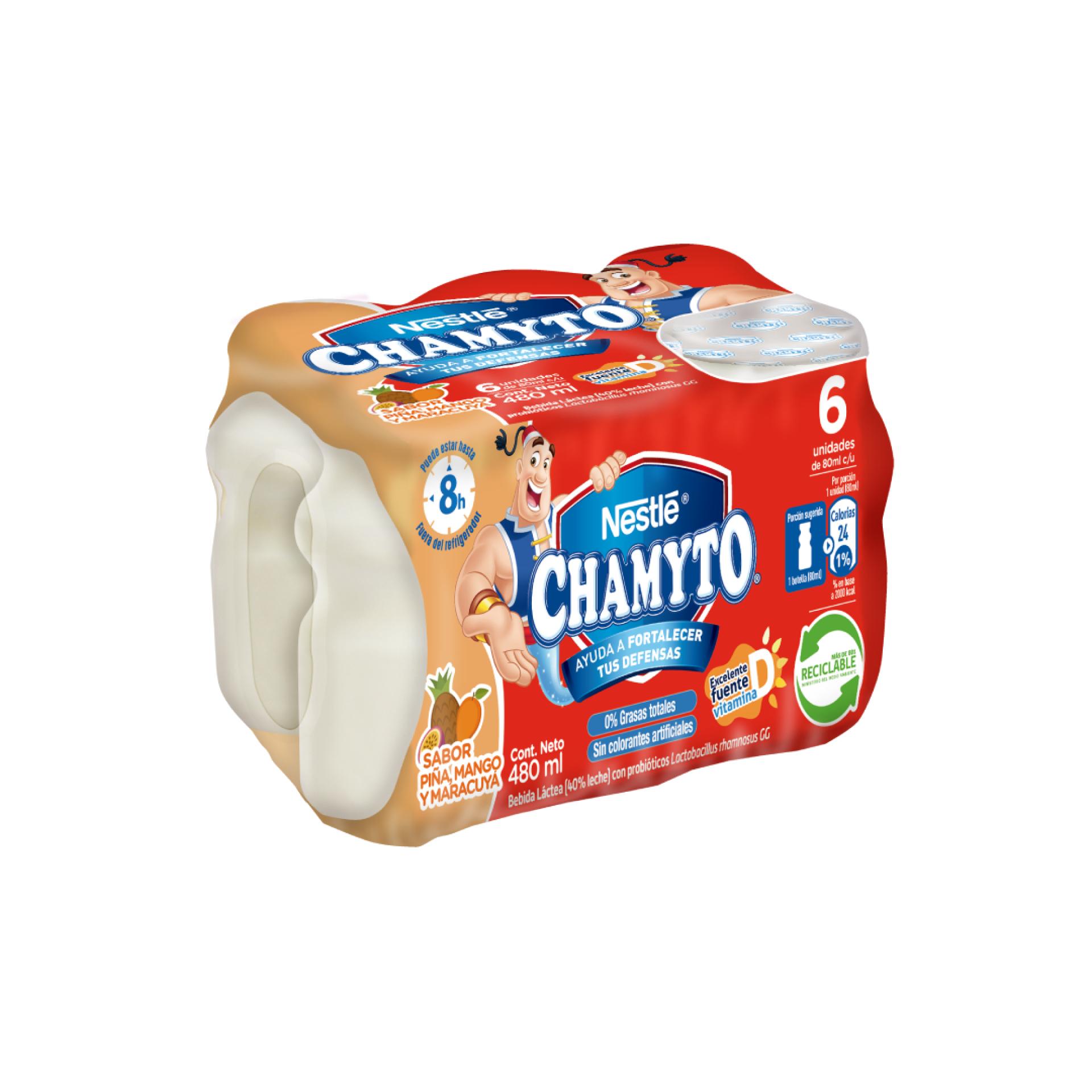 CHAMYTO Bebida láctea Tutti-frutti Multipack 6 unidades