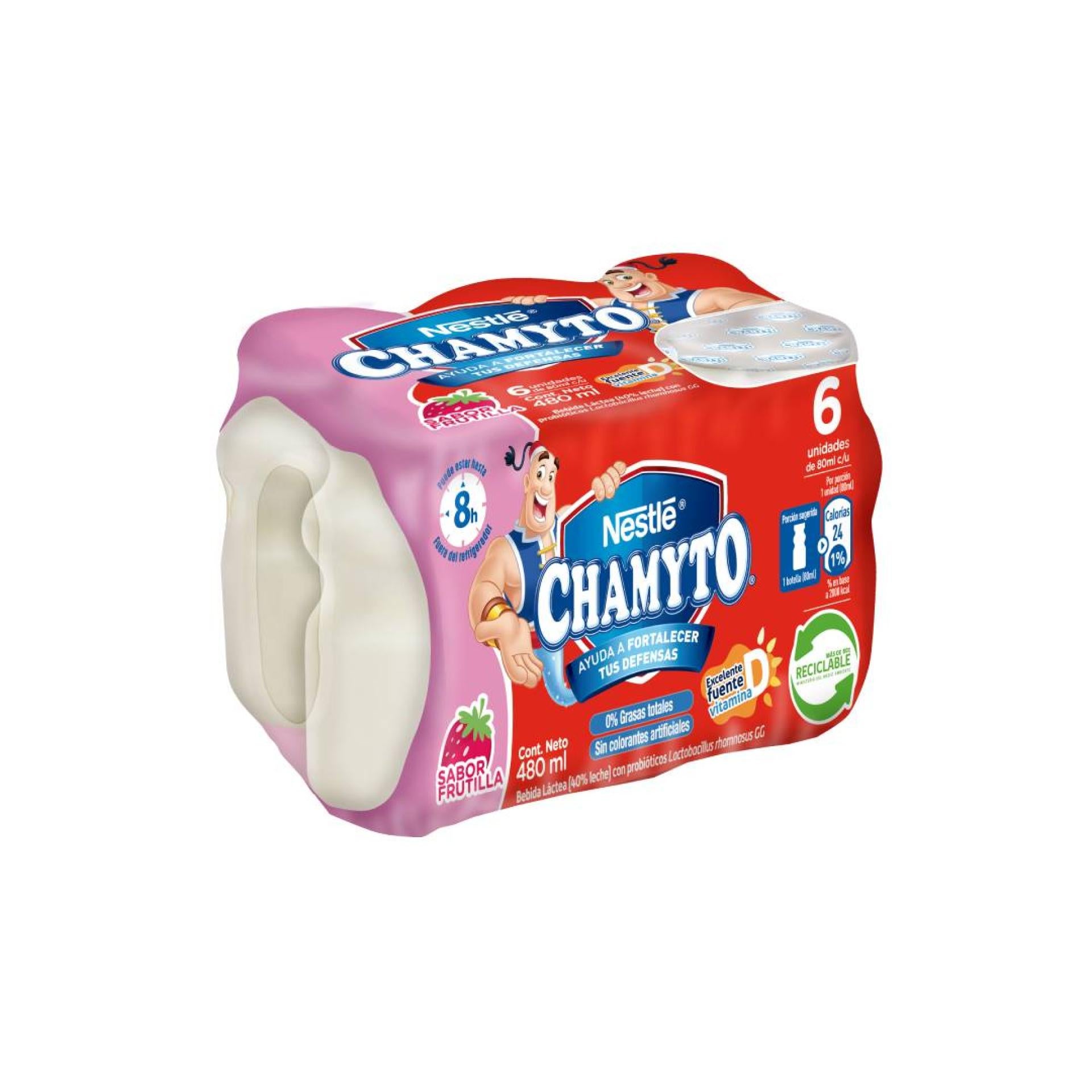 CHAMYTO Bebida Láctea Frutilla Multipack 6 unidades